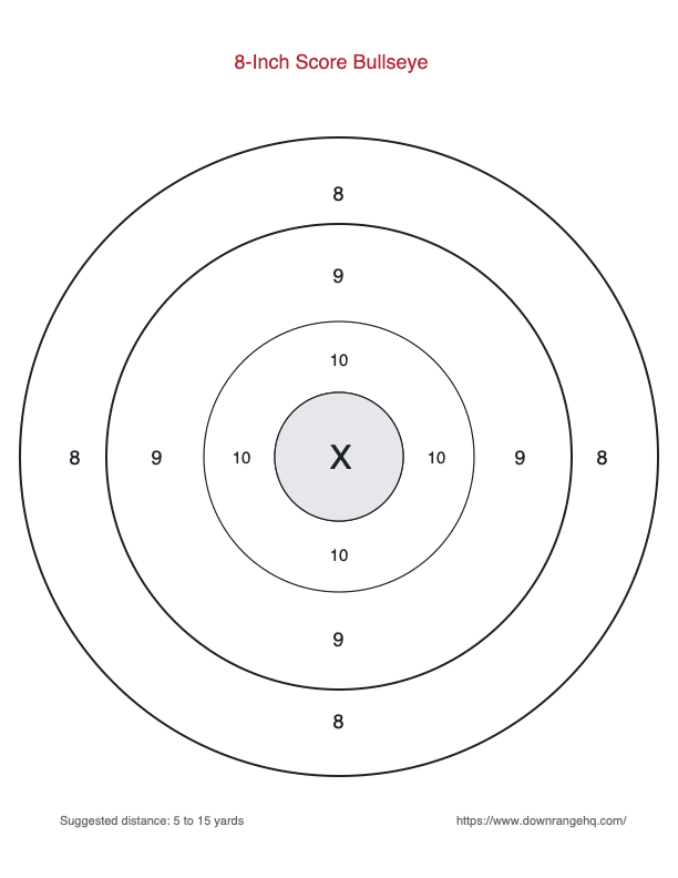 8-Inch Score Bullseye printable target preview