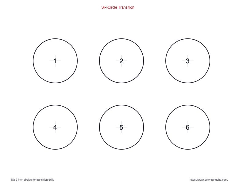 Six-Circle Transition printable target preview